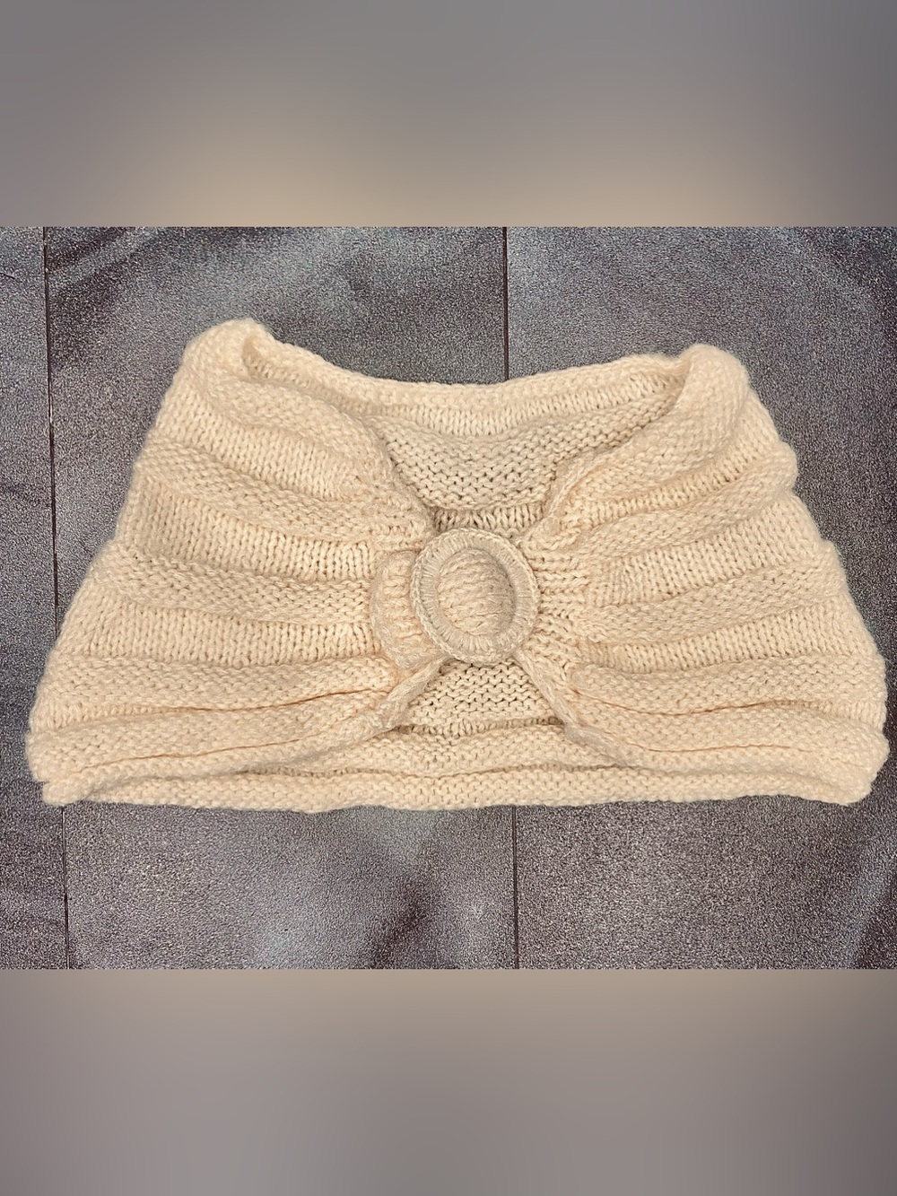 Women’s Vintage 60’s Style Chunky Ribbed Stitch Cream Shoulder Shawl Capelet S/M